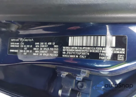 2016 Fiat 500X Trekking z USA, uszkodzony, nr VIN ZFBCFYCT3GP368774